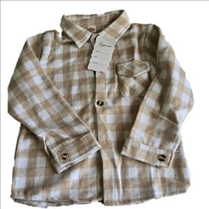 Toddler Boy/Girl Fall Shirt Long Sleeve Turn Down Collar Plaid Jacket Top